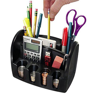 Desktop Organizer-Electric Pencil Sharpener-Coin Bank