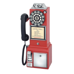 Crosley 1950's Classic Pay Phone-Model CR56-RE-Red
