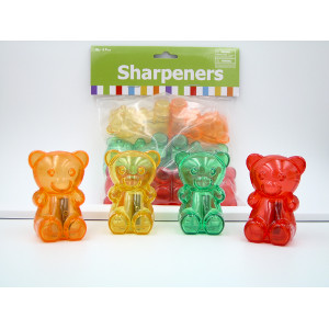 Gummy Bear Pencil Sharpeners 3 Colors 24 Count