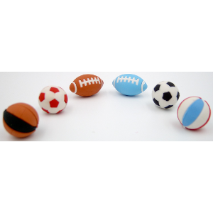 Sportball Erasers Six Types 48 Count