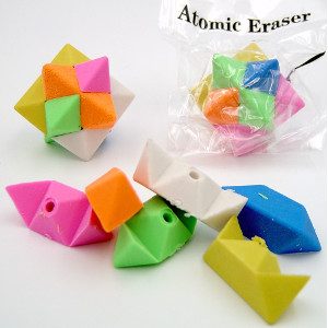 Atomic Star Puzzle Erasers 36 Count