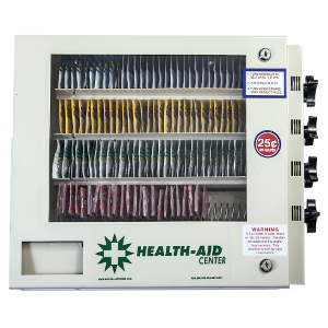 HA-Health Aid 4 Column Glass Front – Condoms-Medicines-Surgical Face Masks-Sanitary Hygiene Products